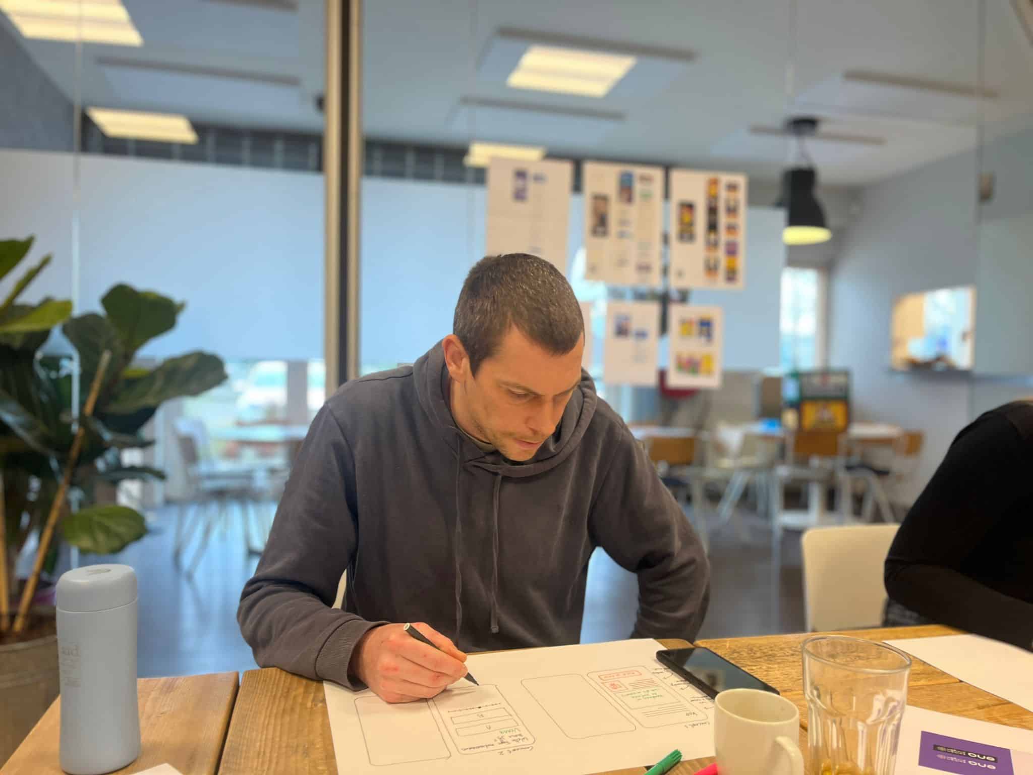 Tim schetsen ontwerp